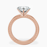 18kt Rose Gold Ivory Vintage Solitaire Lab Diamond Ring side right image one