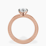 18ct Rose Gold Ivory Vintage Solitaire Lab Diamond Ring side right image one