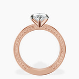 10kt Rose Gold Ivory Vintage Solitaire Lab Diamond Ring side right image one
