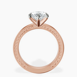 18kt Rose Gold Ivory Vintage Solitaire Lab Diamond Ring side right image one