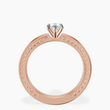 10kt Rose Gold Ivory Vintage Solitaire Lab Diamond Ring side right image one