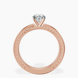 10kt Rose Gold Ivory Vintage Solitaire Lab Diamond Ring side right image one
