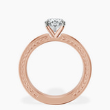 9ct Rose Gold Ivory Vintage Solitaire Lab Diamond Ring side right image one