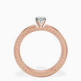 14kt Rose Gold Ivory Vintage Solitaire Lab Diamond Ring side right image one