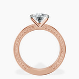 14ct Rose Gold Ivory Vintage Solitaire Lab Diamond Ring side right image one
