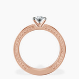 14kt Rose Gold Ivory Vintage Solitaire Lab Diamond Ring side right image one