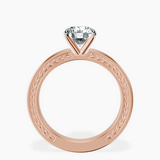 14kt Rose Gold Ivory Vintage Solitaire Lab Diamond Ring side right image one