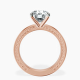 18kt Rose Gold Ivory Vintage Solitaire Lab Diamond Ring side right image one