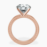 10kt Rose Gold Ivory Vintage Solitaire Lab Diamond Ring side right image one