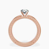 10kt Rose Gold Ivory Vintage Solitaire Lab Diamond Ring side right image one