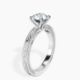 Platinum Ivory Vintage Solitaire Lab Diamond Ring standing product image one