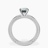 Platinum Ivory Vintage Solitaire Lab Diamond Ring side right image one