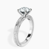 Platinum Ivory Vintage Solitaire Lab Diamond Ring standing product image one