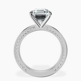 Platinum Ivory Vintage Solitaire Lab Diamond Ring side right image one