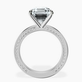Platinum Ivory Vintage Solitaire Lab Diamond Ring side right image one