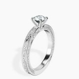 Platinum Ivory Vintage Solitaire Lab Diamond Ring standing product image one