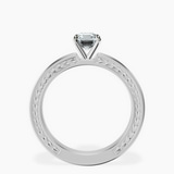 Platinum Ivory Vintage Solitaire Lab Diamond Ring side right image one