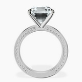 Platinum Ivory Vintage Solitaire Lab Diamond Ring side right image one