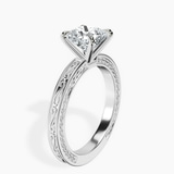 18ct White Gold Ivory Vintage Solitaire Lab Diamond Ring standing product image one