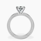 18ct White Gold Ivory Vintage Solitaire Lab Diamond Ring side right image one