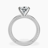 Platinum Ivory Vintage Solitaire Lab Diamond Ring side right image one
