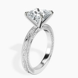 Platinum Ivory Vintage Solitaire Lab Diamond Ring standing product image one