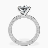 Platinum Ivory Vintage Solitaire Lab Diamond Ring side right image one