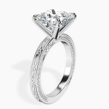 Platinum Ivory Vintage Solitaire Lab Diamond Ring standing product image one