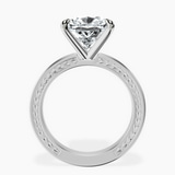 Platinum Ivory Vintage Solitaire Lab Diamond Ring side right image one