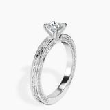 Platinum Ivory Vintage Solitaire Lab Diamond Ring standing product image one