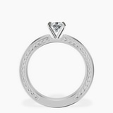 Platinum Ivory Vintage Solitaire Lab Diamond Ring side right image one