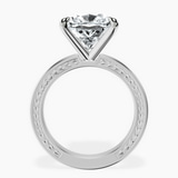 Platinum Ivory Vintage Solitaire Lab Diamond Ring side right image one