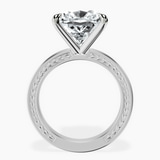 Platinum Ivory Vintage Solitaire Lab Diamond Ring side right image one
