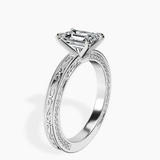 Platinum Ivory Vintage Solitaire Lab Diamond Ring standing product image one