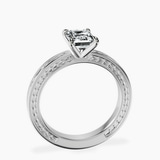 Platinum Ivory Vintage Solitaire Lab Diamond Ring side right image one