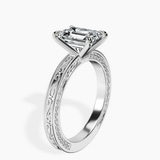 18ct White Gold Ivory Vintage Solitaire Lab Diamond Ring standing product image one