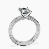 Platinum Ivory Vintage Solitaire Lab Diamond Ring side right image one