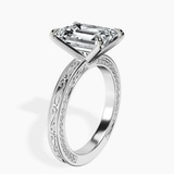 10kt White Gold Ivory Vintage Solitaire Lab Diamond Ring standing product image one