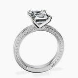 10kt White Gold Ivory Vintage Solitaire Lab Diamond Ring side right image one