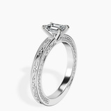 Platinum Ivory Vintage Solitaire Lab Diamond Ring standing product image one