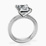 Platinum Ivory Vintage Solitaire Lab Diamond Ring side right image one