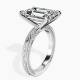 14kt White Gold Ivory Vintage Solitaire Lab Diamond Ring standing product image one