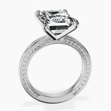 14kt White Gold Ivory Vintage Solitaire Lab Diamond Ring side right image one