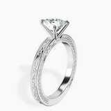 Platinum Ivory Vintage Solitaire Lab Diamond Ring standing product image one