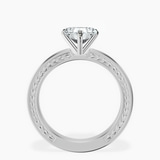 Platinum Ivory Vintage Solitaire Lab Diamond Ring side right image one