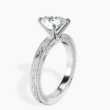 Platinum Ivory Vintage Solitaire Lab Diamond Ring standing product image one