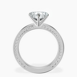 Platinum Ivory Vintage Solitaire Lab Diamond Ring side right image one