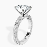 18kt White Gold Ivory Vintage Solitaire Lab Diamond Ring standing product image one
