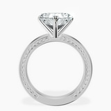 18kt White Gold Ivory Vintage Solitaire Lab Diamond Ring side right image one