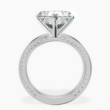 Platinum Ivory Vintage Solitaire Lab Diamond Ring side right image one
